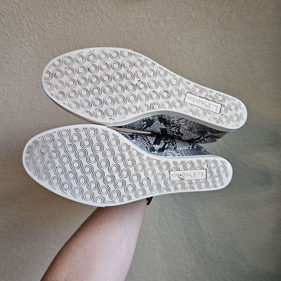 Linea Paolo Felicia Wedge Grey Sneaker Booties Platform 9.5 Snake Print - Picture 4 of 9